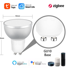 Tuya Smart-bombilla LED Zigbee 3,0 Gu10, 16 millones de colores, 5W, RGBCW, ajustable, Alexa, Google Home, Control por voz 2024 - compra barato