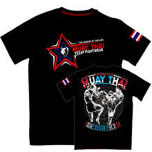 VSZAP Thailand Thai boxing short sleeve fighting T-shirt men  for muscle MMA training fitness running 2024 - buy cheap