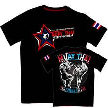 Vszap tailândia thai boxe manga curta luta camiseta masculino para o músculo mma treinamento de fitness correndo 2024 - compre barato