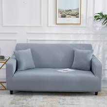 Armchair Protection Sofa Cover for Living Room Single Lover 3 4 Seater Light Grey Solid Color Elastic Spandex Couch Cover 2024 - buy cheap