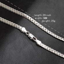 New Geometric  925 sterling silver fashion men's Fine Jewelry 5mm 20 feet 50 cm silver necklace Christmas Gift 2024 - buy cheap