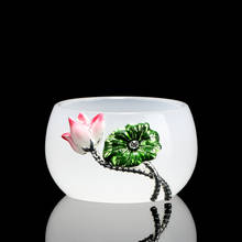 Taza de té de porcelana de Jade con incrustaciones de plata, juego de té Individual de Color esmaltado, Kung Fu 2024 - compra barato