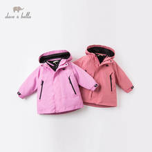 DB16304 dave bella winter baby girls fashion solid pockets hooded padded coat children tops infant toddler outerwear 2pcs 2024 - buy cheap