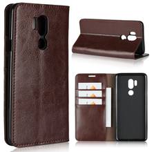 For LG G7 ThinQ Case 6.1 inch 100% Natural Genuine Leather Skin Phone Case On For LG G7 ThinQ LMG710EM Flip Wallet Book Cover 2024 - buy cheap