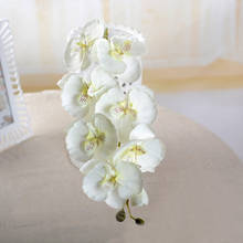 Искусственные шелковые белые цветы орхидеи высокое качество Бабочка Моль фаленопсис поддельные цветы для свадьбы дома фестиваль украшения 2024 - купить недорого