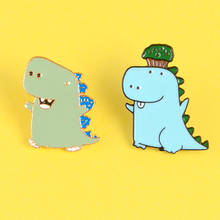 Cute Dinosaur Children Brooch Tyrannosaurus Rex Enamel Pins Brooches Backpack Lapel Pin Animal Badge Jewelry Gift Kids Friends 2024 - buy cheap