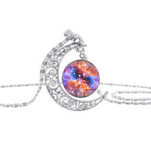 12 Constellation Virgo sign Star Sky Universe Planet Crescent Necklace Time hollow Half Moon Planet Zodiac Necklace jewelry 2024 - buy cheap