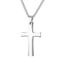 punk stainless steel minimalist cross pendant necklace for men 2020  vintage jewelry accessories best friend gift collar hombre 2024 - buy cheap