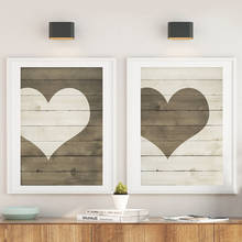 Farmhouse-cartel de corazón de madera impreso sobre lienzo para decoración de pared, carteles del Día de San Valentín, impresiones de cuadros de pared 2024 - compra barato