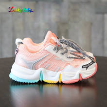 2021 новая детская спортивная обувь для девочек спортивная обувь для мальчиков студентов сетчатые дышащие детские туфли для девочек кроссовки светильник обувь для девочек 2024 - купить недорого