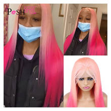Ombre Pink Colored Lace Wig Pre Plucked Straight Remy Brazilian Human Hair Wigs 13x4 Lace Frontal Wigs For Women Human Hair 2024 - buy cheap