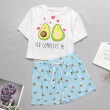 Summer Pajama Women's Set Sweet Short Sleeve T Shirt With Elastic Waist Shorts Home Clothes For Women 2020 Casual Female Pajamas 2024 - buy cheap