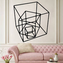 Cube Geometry Pattern Wall Stickers For Bedroom Livingroom Decoration Furniture Vinyl Removable Decals Nursery Room Decor HQ938 2024 - buy cheap