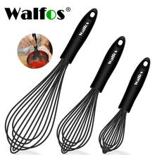 Walfos batedor de silicone com fio de aço inoxidável, mexedor resistente ao calor para cozinha, antiaderente, agitador de espuma de ovos, ferramenta de cozinha 2024 - compre barato