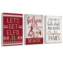 Cartoon Christmas Santa Believe in The Magic Decorative Wall Art Canvas Print Posters Canvas Paintings Kids Room Wall Home Decor 2024 - buy cheap