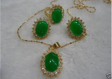 Nova moda-joias com pingente de pedra verde, linda joia fashion com pedra, conjunto com 7 a 9 para a0511 2024 - compre barato