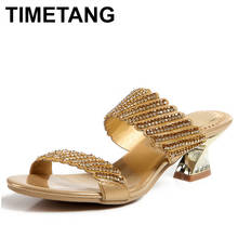 TIMETANG2019New Summer Rhinestone Crystal Slippers High Heel Sandals Women Gladiator Sandals Bridesmaid Wedding Party ShoesE1034 2024 - buy cheap
