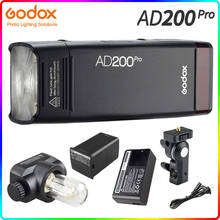 Godox-luz Flash de bolsillo para exteriores AD200Pro, 200Ws, TTL, 2,4G, 1/8000, HSS, 500, Flashes de potencia completa, 0,01-2,1 s, batería de reciclaje de 2900mAh 2024 - compra barato