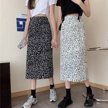 Falda con estampado de leopardo para mujer, falda acampanada, versión coreana de estilo de Hong Kong, cintura alta, longitud media, primavera y verano, 2021 2024 - compra barato