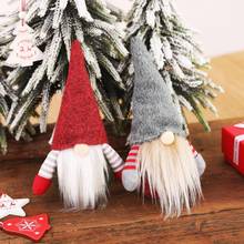 Natal sem rosto gnome santa boneca decoração ornamentos de suspensão decorações do feriado para casa natal pingentes gota ornamentos 2024 - compre barato