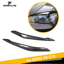 For BMW X5 E70 2008 - 2013 Factory Carbon Fiber Front Head Lamps Headlight Cover Eyelid Light Eyebrows 2024 - buy cheap