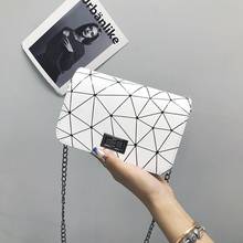 Bolsa de ombro feminina elegante, bolsa de ombro nova versão coreana da bolsa carteiro com corrente, impressão de rachaduras selvagem, bolsa de ombro 2019 2024 - compre barato