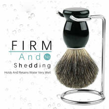 Genuine Badger Bristle Hair Brush Shaving Holder Stainless Steel 2in1 Present for Men Wet Perfect Shaving 2024 - buy cheap