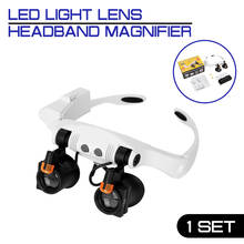 LED Light Lens Loupe Adjustable Headband Watch Maintenance Magnifying Glasses Head-mounted Magnifier Glass LED Magnifying Glasse 2024 - buy cheap