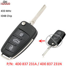 Upgraded Folding Remote Key 3 Button 433MHz with ID48 Chip for Audi TT RS4 A3 A4 A6 A8 P/N: 4D0837231A / 4D0837231N 2024 - buy cheap