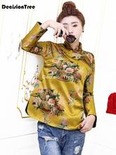 2022 chinese dress traditional chinese blouse qipao top flower printing cheongsam shirt chinese traditional top blouse for women 2024 - buy cheap