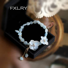 FXLRY-pulsera con borla de flor auténtica para mujer, brazalete Original hecho a mano con piedra Natural, joyería de moda 2024 - compra barato