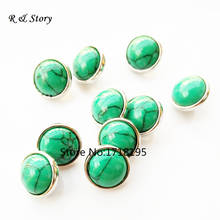 Green Turquoise Natural stone Snaps snap button for bracelet (fit 12mm/18mm snap button) OEM, ODM  SB_278 2024 - buy cheap