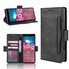 Capa tipo carteira para sony xperia 8, capa de 6.0 polegadas, multi-função, leitor de cartão, couro, design flip, case 2024 - compre barato