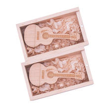 (Over 10pcs Free Logo) Wooden Guitar + Box Pen Drive Usb Flash Drive Memory Stick Pendrive 4GB 8GB 16GB 32GB Wedding Gifts 2024 - buy cheap