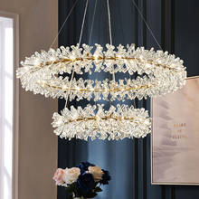 Lustre de cristal estilo nórdico, candelabro com lâmpada de luxo pós-moderno para sala de estar, design nórdico para quarto e restaurante 2024 - compre barato