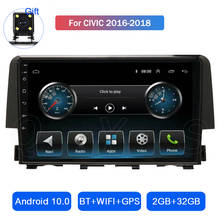 Central multimídia automotiva para honda civic, 2 gb + 32 gb, reprodutor com rádio, tela grande, navegação gps, para modelos 2016, 2017, 2018 2024 - compre barato