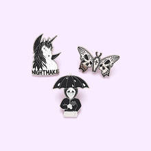 Gothic Skull Badge Fashion Punk Umbrella Ghost Unicorn Butterfly Enamel Brooch Unique Lapel Backpack Jewelry Accessories Gift 2024 - buy cheap