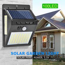 100 led Outdoor Wall Light Motion Sensor LED Solar Light Sunlight Street Lmap Automatic Brightness Solar Lamp Garden Light 2024 - buy cheap