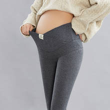 Calça legging para gravidez, roupa casual sólida, quente para mulheres grávidas, cintura ajustável, tamanho grande 2021 2024 - compre barato