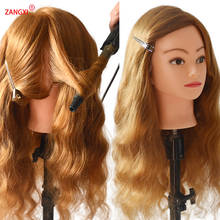 Professional 80% Human Hair Mannequin Head For Practise Braid Hairstyle Cosmetology Training Head With Free Clamp Wig Head 2024 - купить недорого