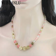 WUBIANLU Fashion 6-14mm Watermelon Tourmaline Gems Round Bead Necklace Women In Choker Necklaces Energy Jewelry Wholesale JT5408 2024 - buy cheap