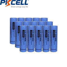 Pkcell-15 pilhas recarregáveis de lítio icr 3.7 com pcm., kit com 15 peças, base plana, lanterna, 18650 mah. 2024 - compre barato