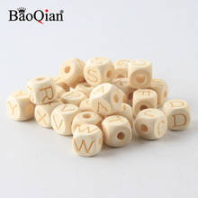 20pcs/lot 12mm Mixed Wood Letter Beads Natural Square Alphabet Beads For Jewelry Making DIY Crafts Scrapbooking Decoration 2024 - buy cheap