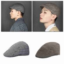 Fashion Retro Bomber Hats Black Grey Herringbone Newsboy Painter Baker Boy Tweed Flat Cap Mens Gatsby Hat Beret Sombrero Unisex 2024 - buy cheap