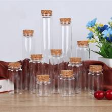 2pcs 25/30/40/50/60/70/90/125/150/180ml Big Glass Bottles Jars Wishing Bottle Empty Sample Storage with Cork Stoppers Hot Sale 2024 - buy cheap