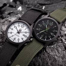 Relógio masculino militar esportivo, relógio com data analógico de quartzo em aço inoxidável à prova d'água com pulseira de nylon 2024 - compre barato