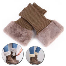 Winter Knitting Leg Warmers for Women Boot Cuffs Faux Fur Short Socks Foot Cover Warm Female Sock Boots For Gifts 2024 - buy cheap