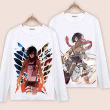 Attack on Titan Cosplay T Shirt Eren Jaeger Ackerman Spring Autumn Long Sleeve Anime T-shirt Shingeki no Kyojin Top Tee 2024 - buy cheap