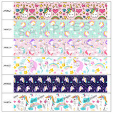 New 50 Yards Cartoon Unicorn Pattern Printed Grosgrain,satin Ribbon Handmade Accessories 2024 - buy cheap