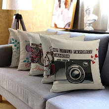 Fronhas de linho puro fuwatacchi, fronhas decorativas para casa com figuras de câmera romântica e impressas 2024 - compre barato